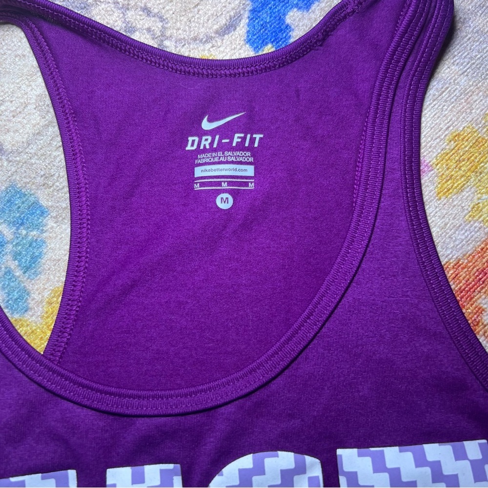 Nike Dri Fit Tank Top Women’s Size Medium Just Do It Logo Front Design Purple - Picture 2 of 6